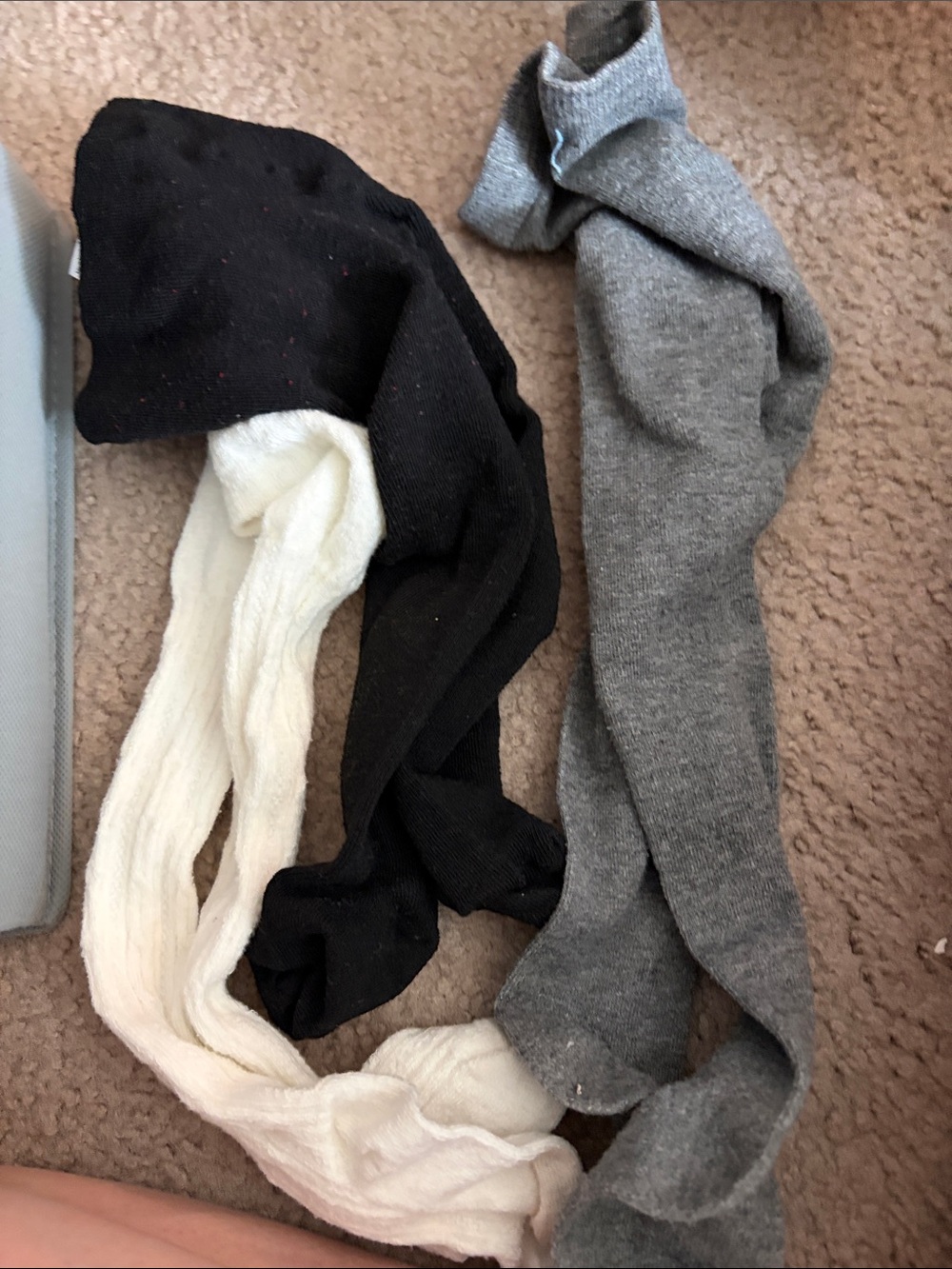 Cotton Blend Men's Crew Socks - Black, Gray & White